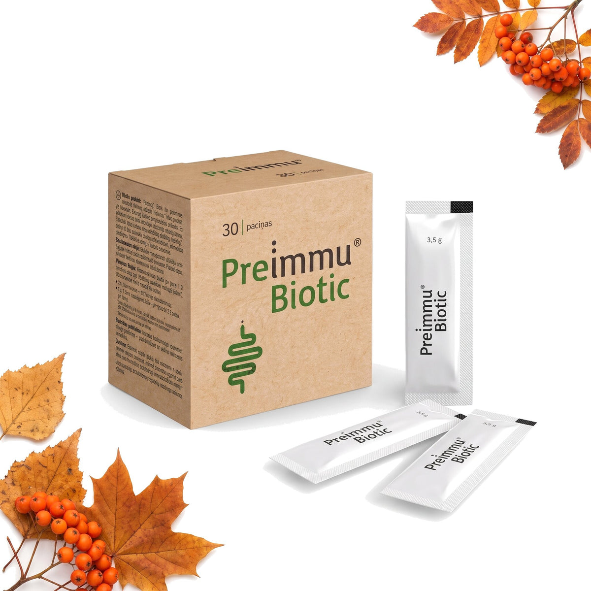 Preimmu Biotic kastīte un paciņas